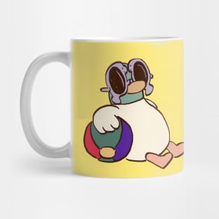 summer duck goes to the beach in beach break / children cartoon Mug